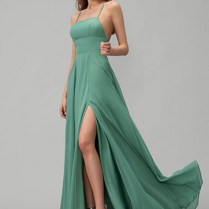 Robe Pastel Verte Trapèze Soirée Élégante