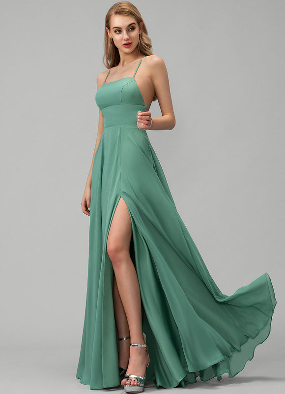Robe Pastel Verte Trapèze Soirée Élégante