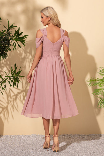 Robe Pastel Verte Col Cœur Midi - gallery 4