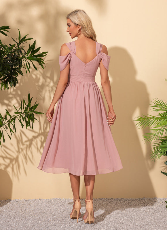 Robe Pastel Verte Col Cœur Midi - gallery 4