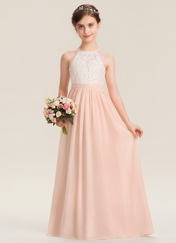 Robe Pastel Rose Col Rond Mousseline