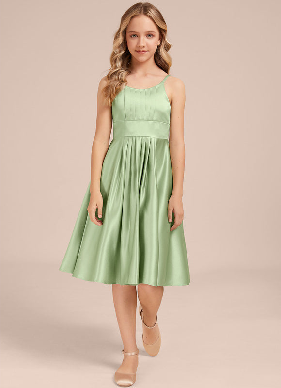 Robe Pastel Verveine Trapèze Satin Junior - gallery 5