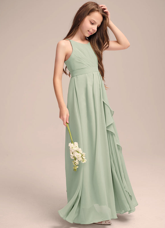 Robe Pastel Rose Demoiselle D'Honneur Volants - gallery 4
