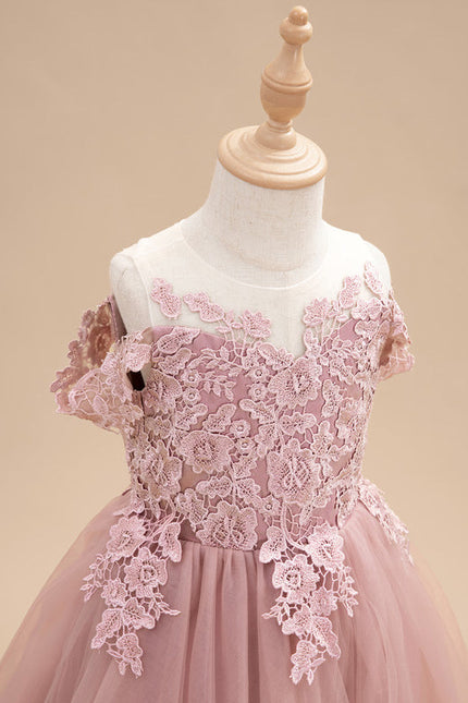 Robe Pastel Rose Fille Mariage Élégante - gallery 6