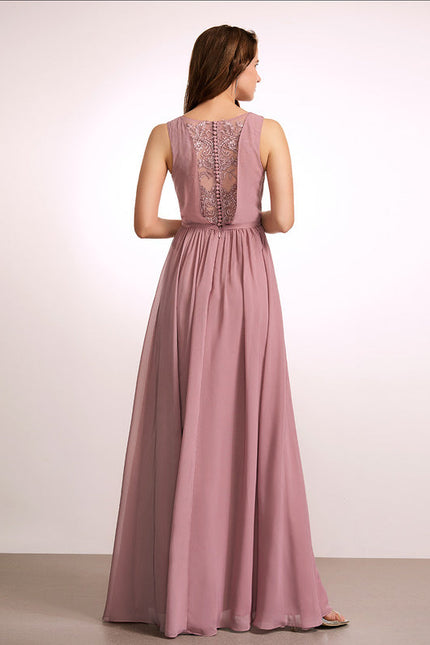 Robe Pastel Rose Demoiselle D'Honneur Élégante