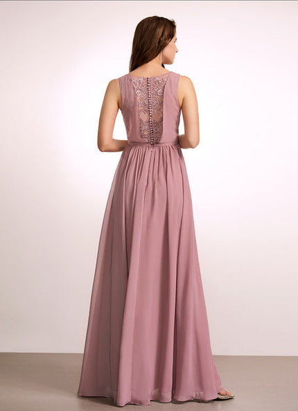 Robe Pastel Rose Demoiselle D'Honneur Élégante
