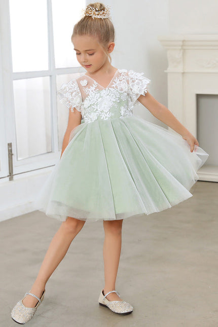 Robe Pastel Verte Dentelle Demoiselle D'Honneur - gallery 1