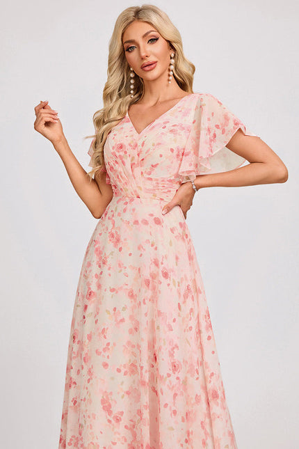 Robe Pastel Rose Demoiselle D'Honneur Élégante - gallery 4