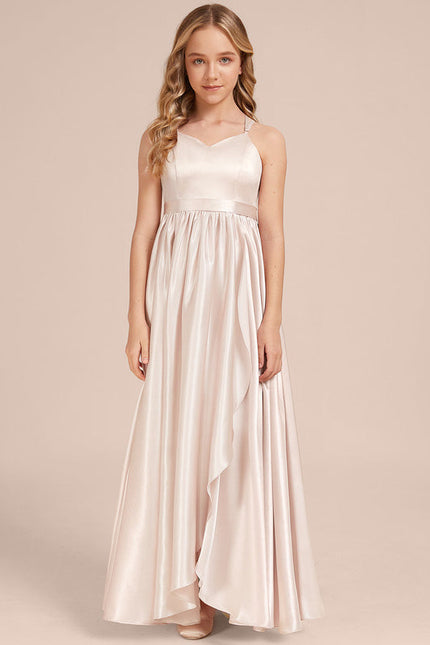 Robe Pastel Rose Demoiselle D'Honneur Satin - gallery 1