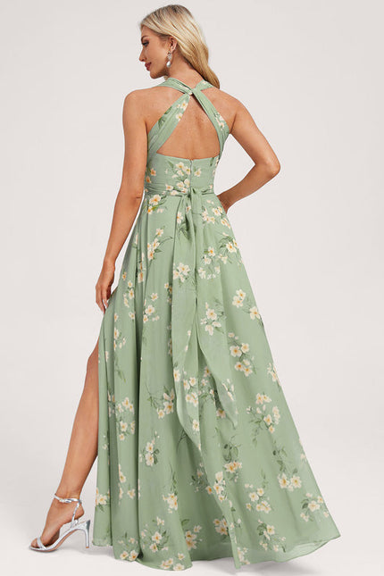 Robe Pastel Rose Trapèze Décolleté Col V - gallery 4