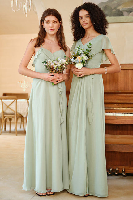 Robe Pastel Rose Demoiselle D'Honneur Élégante - gallery 6