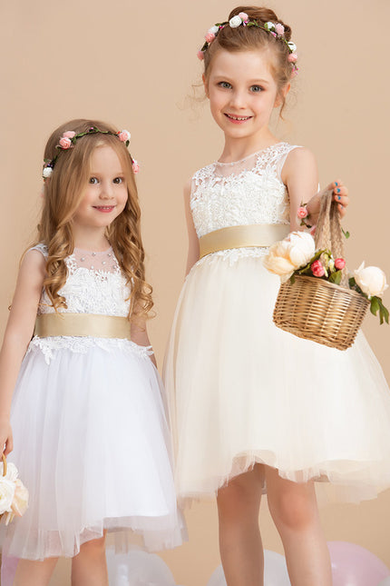 Robe Pastel Ivoire Dentelle Tutu Fille - gallery 1