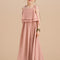 Robe Pastel Longue Fille Rose Mousseline