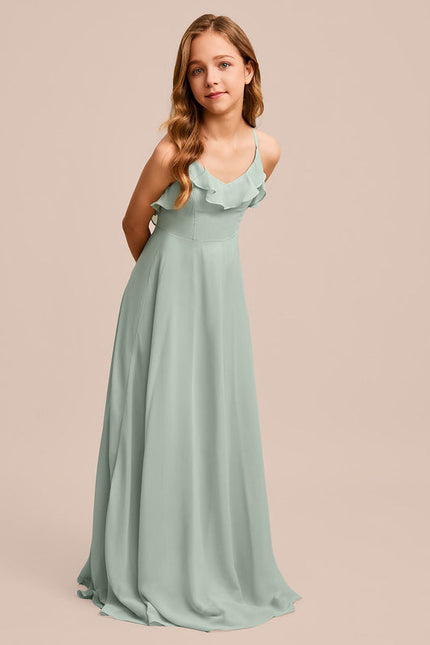 Robe Pastel Verte Col V Longueur Maxi - gallery 5