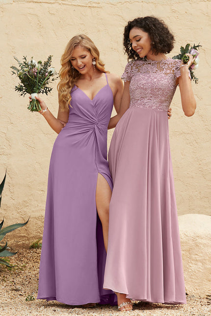 Robe Pastel Rose Demoiselle D'Honneur Élégante - gallery 3