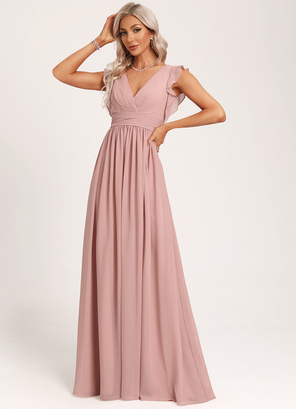 Robe Pastel Vert Poudré Demoiselle D'Honneur Élégante - gallery 4