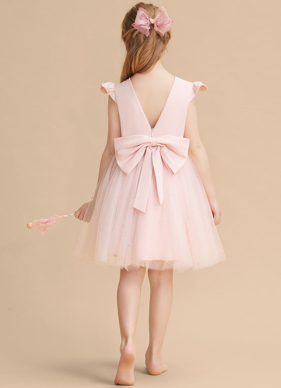 Robe Pastel Rose Tulle Avec Perles - gallery 2