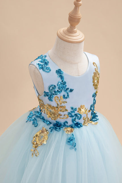 Robe Pastel Bleu Col Rond Princesse - gallery 6