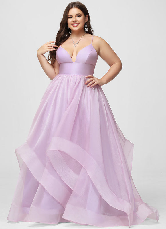Robe Pastel Lilas Col V Traîne Élégant - gallery 7