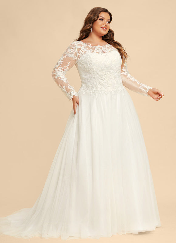 Robe Pastel Élégante Blanche Tulle Dentelle - gallery 7