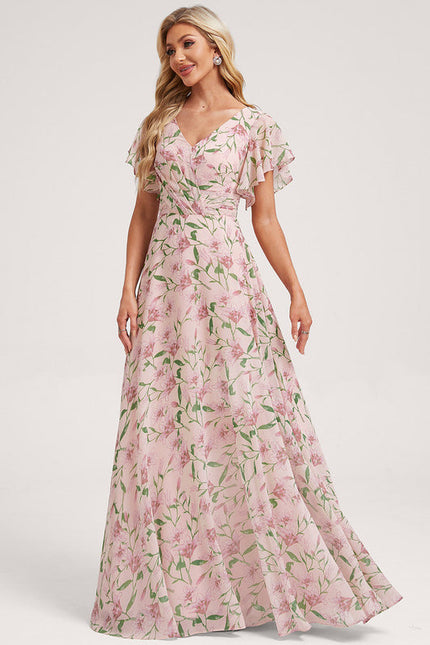 Robe Pastel Rose Demoiselle D'Honneur Élégante - gallery 3