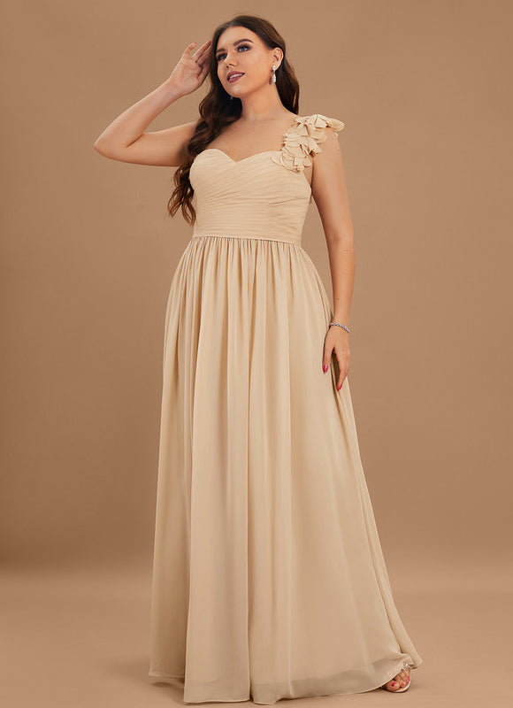 Robe Pastel Beige Décolleté Asymétrique Florale - gallery 8