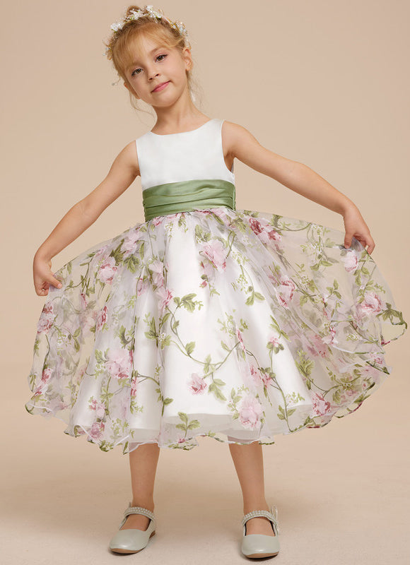 Robe Pastel Demoiselle D'Honneur Blanche Fleurie - gallery 5