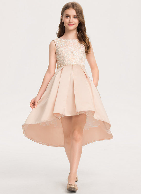 Robe Pastel Junior Rose Dentelle Satin