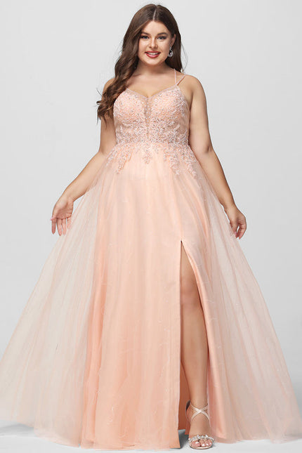 Robe Pastel Rose Dentelle Soirée Élégante - gallery 5