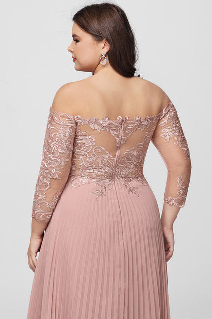 Robe Pastel Rose Épaules Dénudées Dentelle - gallery 9