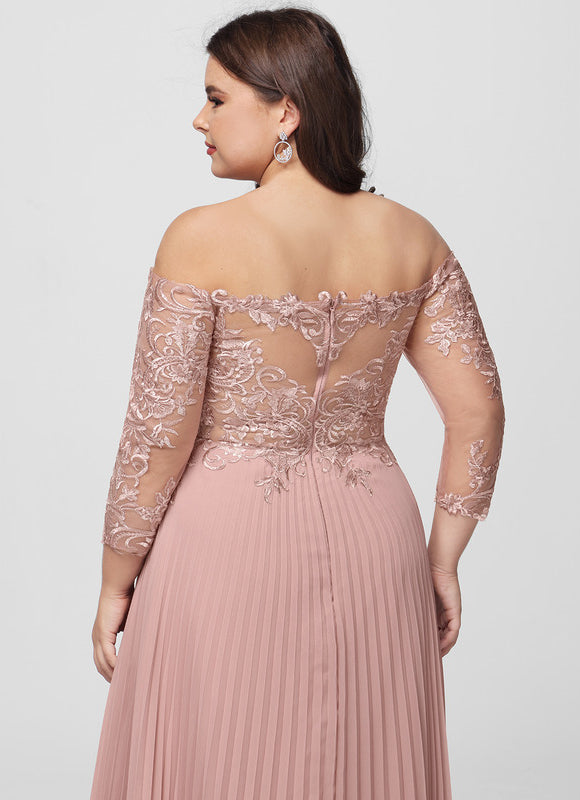 Robe Pastel Rose Épaules Dénudées Dentelle - gallery 9