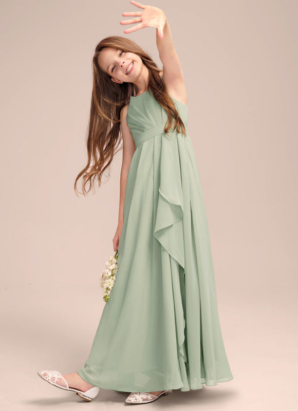 Robe Pastel Rose Demoiselle D'Honneur Volants - gallery 2