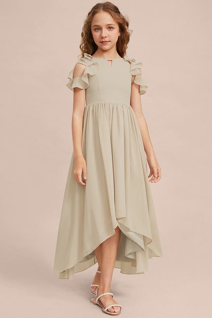 Robe Pastel Junior Vert Clair Mousseline - gallery 4