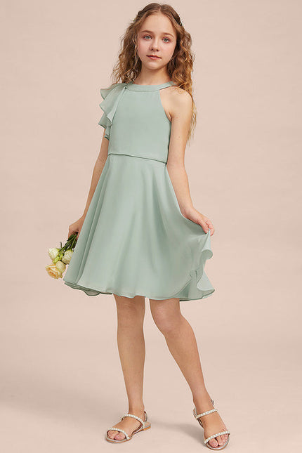 Robe Pastel Vert Menthe Trapèze Mousseline - gallery 1