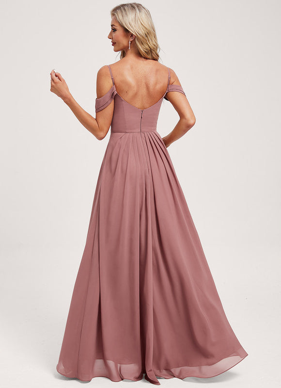 Robe Pastel Décolleté Asymétrique Rose Mauve - gallery 4