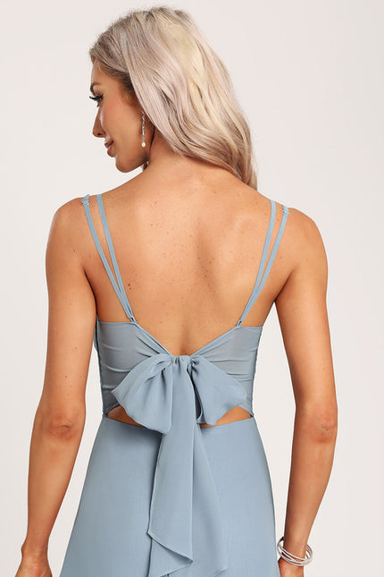 Robe Pastel Bleu Demoiselle D'Honneur Élégante - gallery 3