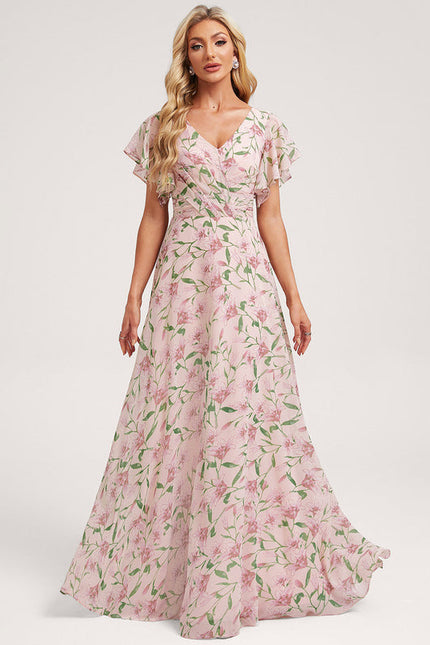 Robe Pastel Rose Demoiselle D'Honneur Élégante - gallery 2