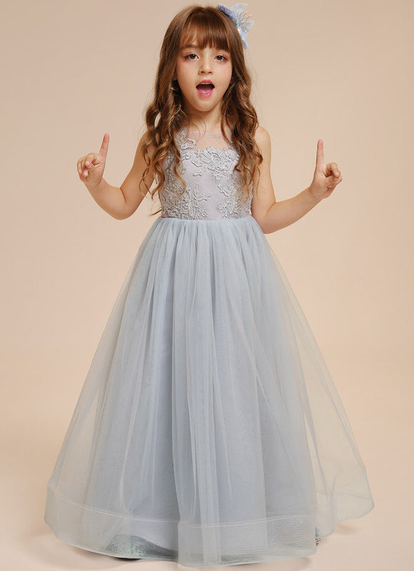 Robe Pastel Bleu Col Rond Longue