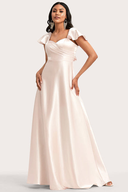 Robe Pastel Rose Satin Demoiselle D'Honneur