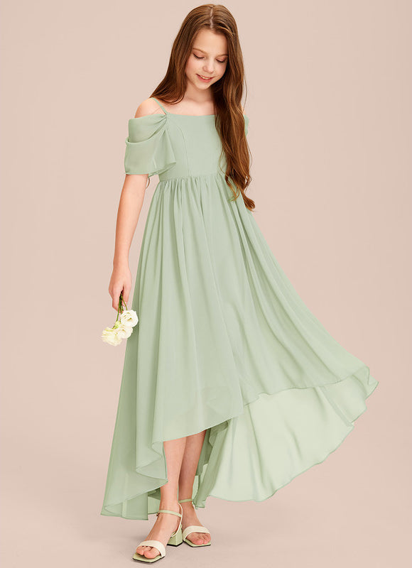 Robe Pastel Vert Mousseline Trapèze Junior - gallery 6