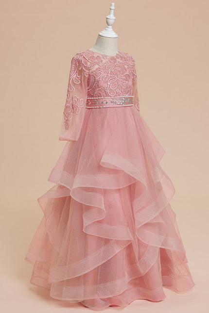 Robe Pastel Rose Demoiselle D'Honneur Longue - gallery 1