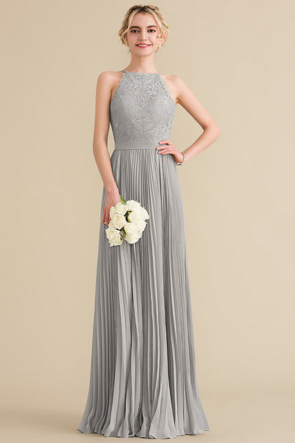 Robe Pastel Grise Trapèze Col Rond - gallery 8