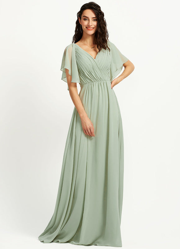 Robe Pastel Rose Demoiselle D'Honneur Élégante - gallery 3