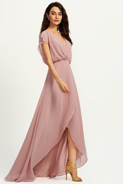 Robe Pastel Verte Col V Asymétrique - gallery 1