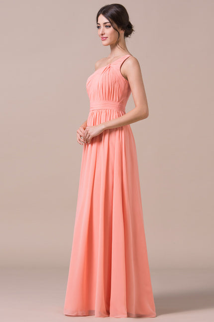 Robe Pastel Bleu Décolleté Asymétrique Longue - gallery 3
