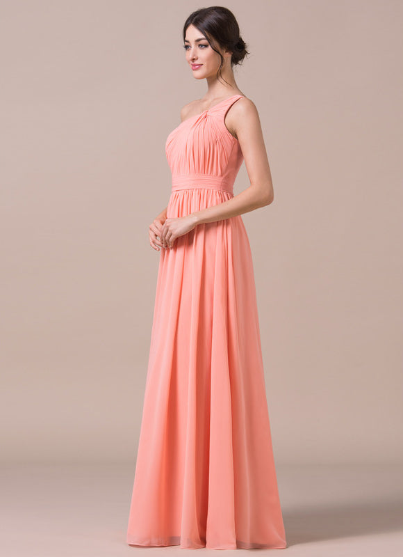 Robe Pastel Bleu Décolleté Asymétrique Longue - gallery 3