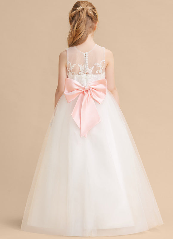 Robe Pastel Blanche Longue Satin Avec Nœud. - gallery 3