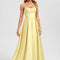 Robe Pastel Jaune Trapèze Satin Mat