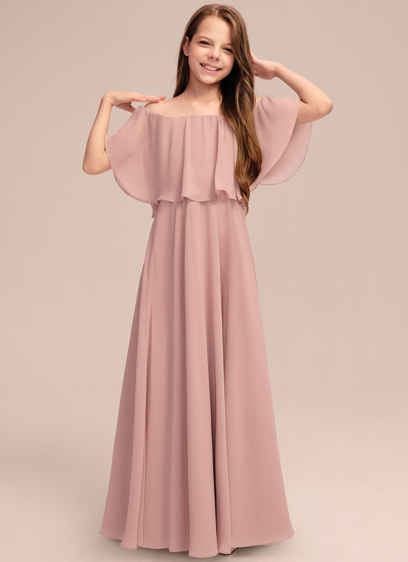 Robe Pastel Rose Épaules Dénudées Longue - gallery 1