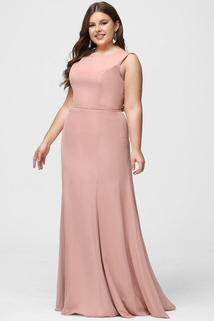 Robe Pastel Rose Sirène Col Bateau - gallery 6